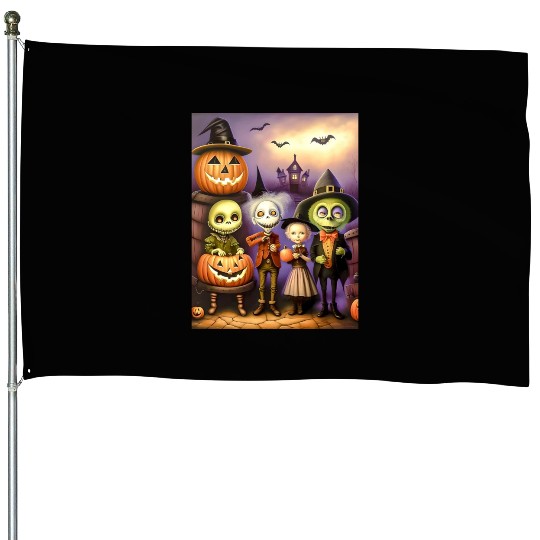 Halloween Friends House Flags