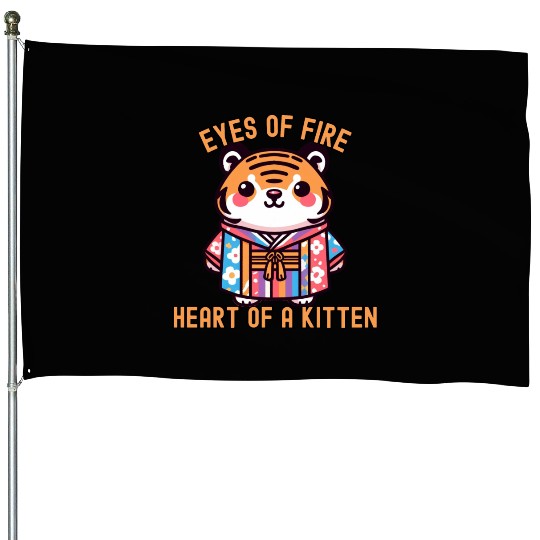 Bengal tiger in Kimono House Flags