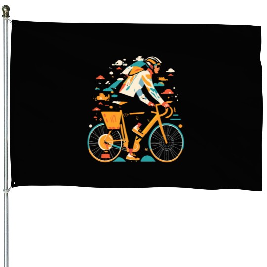 All Seasons Cyclist Gift House Flags