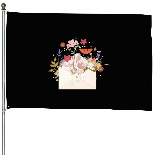 floral envelope with flowers and seal House Flags