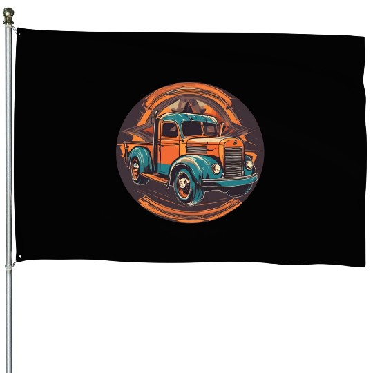 Old School Truck / Oldtimer / Car / Vintage / 60s House Flags