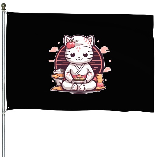 sushi cat02 House Flags