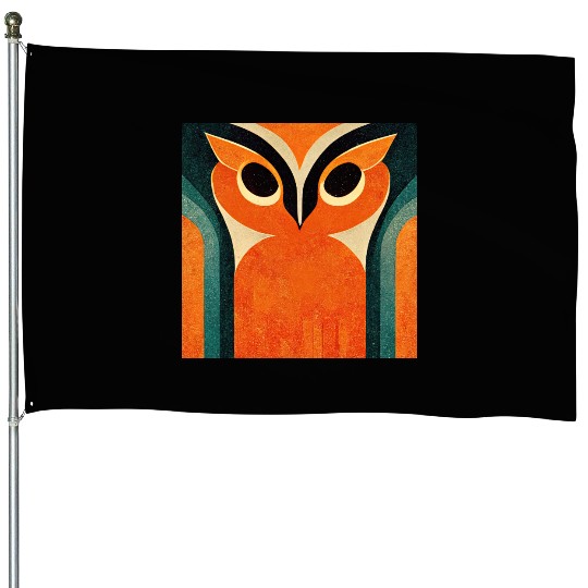 Mod Owl: Big Bold Orange Owl House Flags