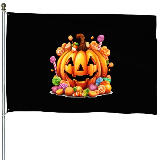 Fun Halloween Sweet Pumpkin Sugar Magic House Flags
