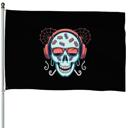 Skull Candy Halloween For Music House Flags