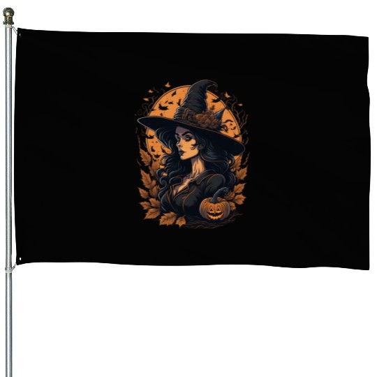 hallowen witch design 27 House Flags
