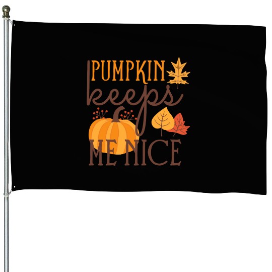 Funny Pumpkin keeps Me Nice House Flags