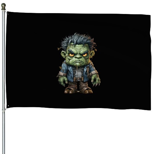 Halloween Frankie's Playful Monster Mash House Flags