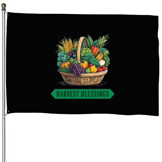 HARVEST BLESSINGS House Flags