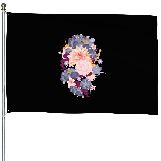 Composition of water lilies, hydrangeas & succulen House Flags