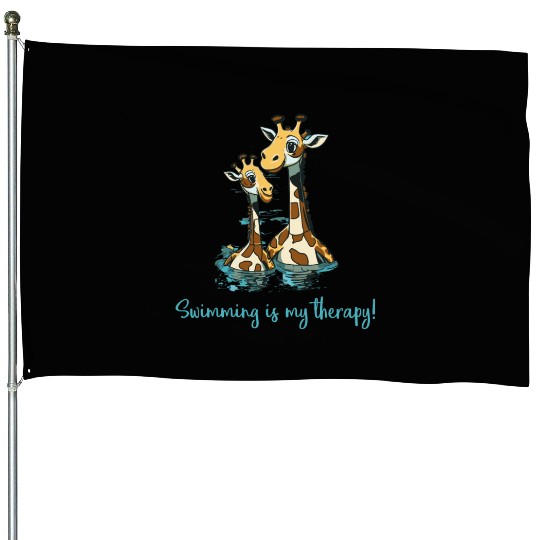 swimming is my therapy - lifeguard House Flags