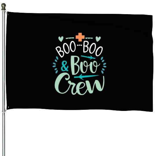 Boo Boo Crew Ghost Halloweent-chirt House Flags