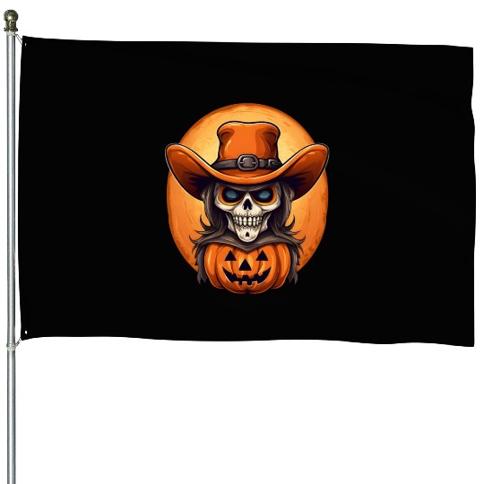 Sublimation Halloween Cowboy House Flags