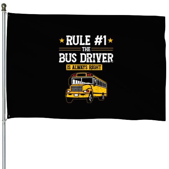 School Bus Dirver House Flags