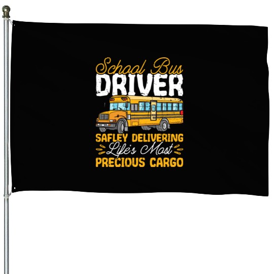 School Bus Adult Delivery Specialist Bus Driver House Flags
