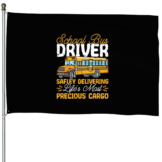 School Bus Adult Delivery Specialist Bus Driver House Flags