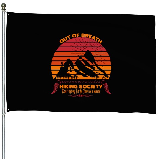 Out of Breath Hiking Society House Flags