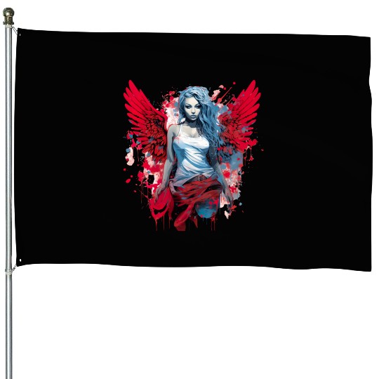 Woman with Angel Wings Angel Esoteric Wings House Flags
