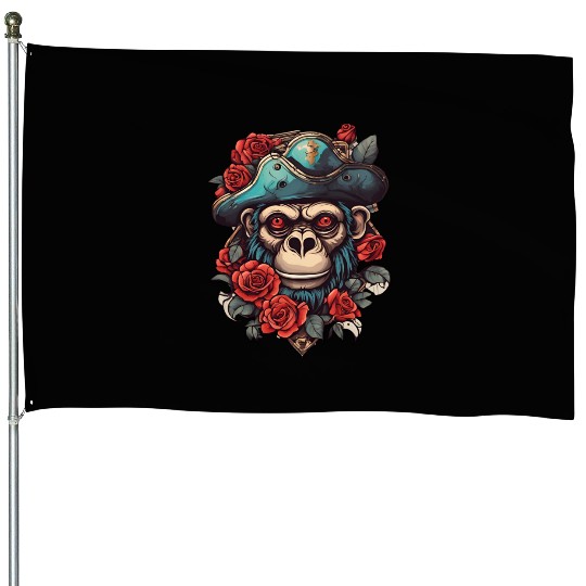 Pirate Monkey / Ahoi / Rose / Anchor / Animal House Flags