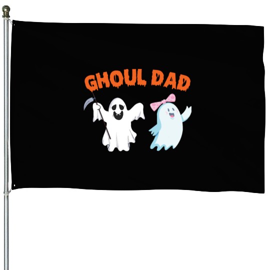 Ghoul Dad Ghost Funny Halloween Costume House Flags