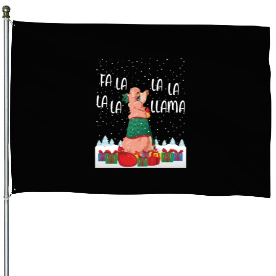 Fa La La La La La Llama Funny Gift House Flags