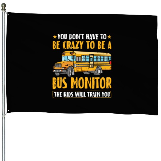 Bus Assistant Back To School Men Women School Bus House Flags