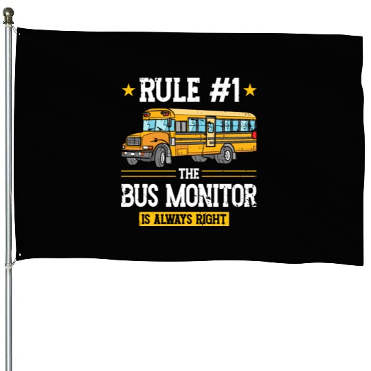 School Bus Aide Back To School Bus Monitor House Flags