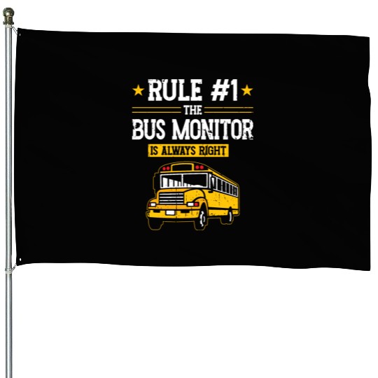 School Bus Aide Women Back To School Bus Monitor House Flags