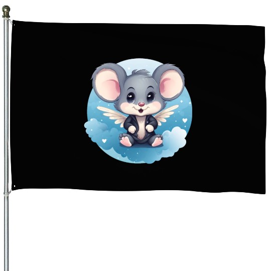 Mouse Angel Wings Rat House Flags