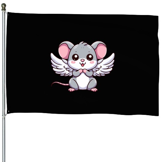 Mouse Angel Wings House Flags