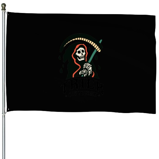 Trick or Treat Grim Reaper House Flags