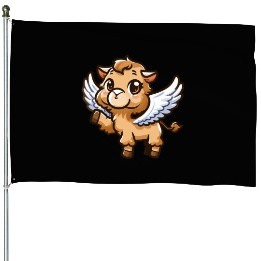Angel Camel: Heavenly Comic Style House Flags