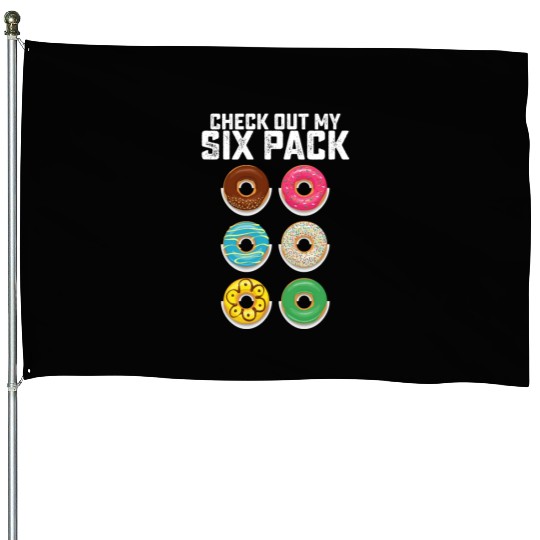 Check Out My Six Pack Donut Gym Workout Fitness House Flags