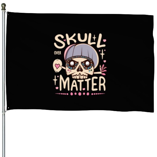 Totenkopf Skull Skulls Totenschädel Spruch House Flags