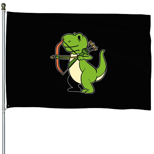 Dinosaur Archery Bowman Gift House Flags