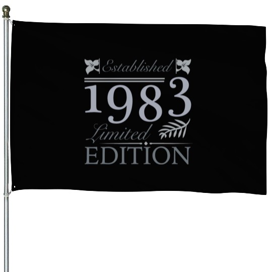 Established 1983 40th Birthday House Flags