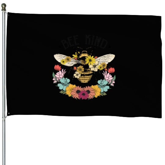Bee Kind Wild Flower House Flags