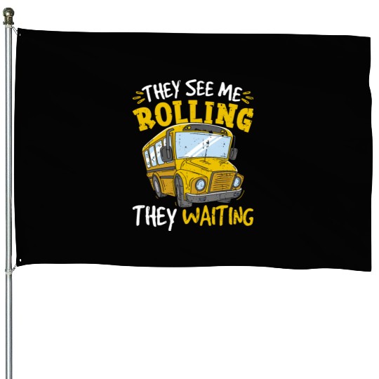 Bus Monitor Aide School Bus Driver House Flags