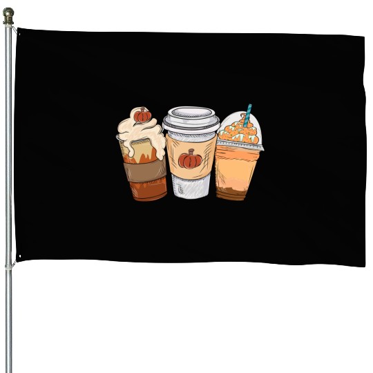 Fall Coffee Drink Thanksgiving House Flags