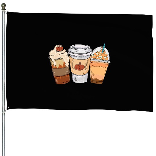 Fall Coffee Drink Thanksgiving House Flags