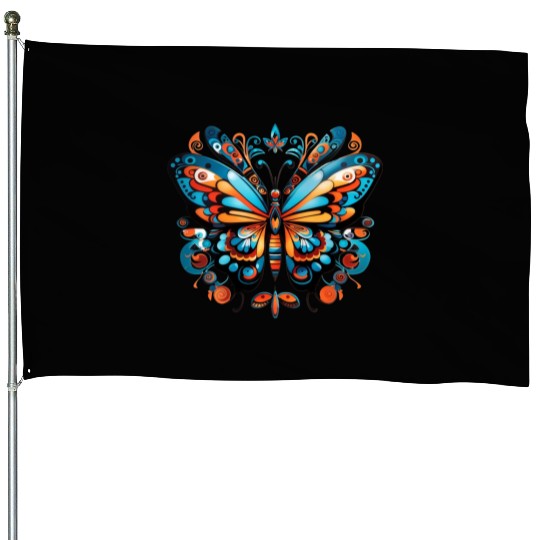 Aztec Butterfly Rainbow Butterfly Women’s House Flags