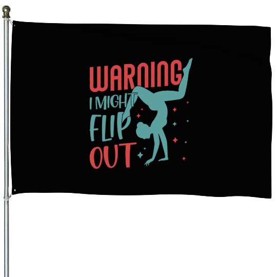 Warning I Might Flip Out Cheerleader Cheerleading House Flags