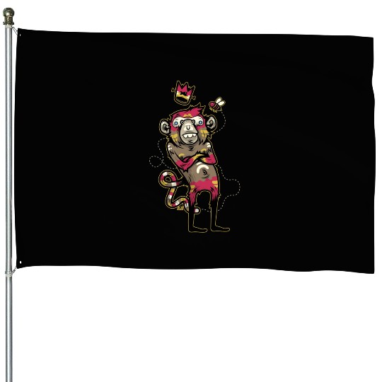 Monkey Bee House Flags