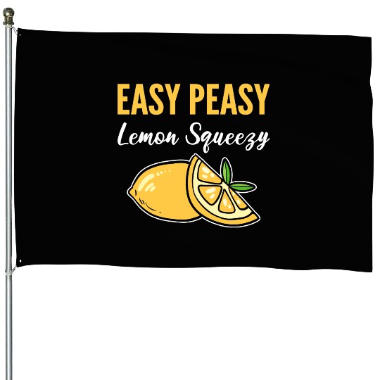 Easy Peasy Lemon Lemonade Vendor Gift House Flags