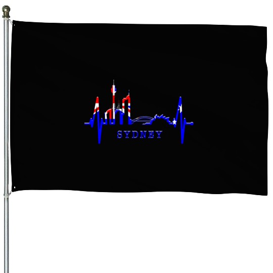 Sydney Skyline Heartbeat Australian Heart Rate Fan House Flags