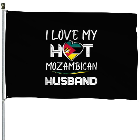 Funny Mozambican Husband Proud Wife House Flags