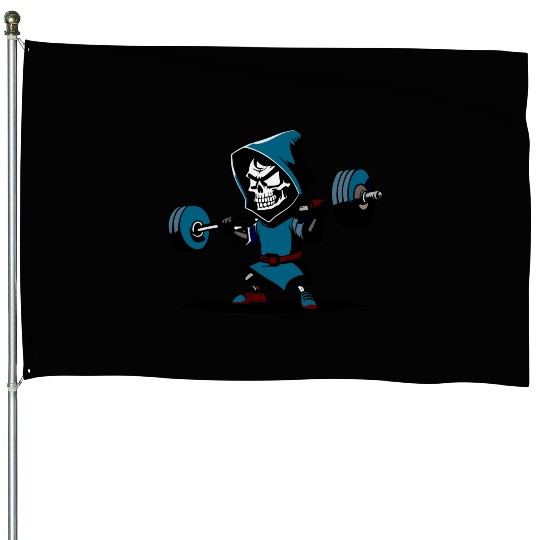 Gym Reaper, Grim Reaper House Flags halloween fitness