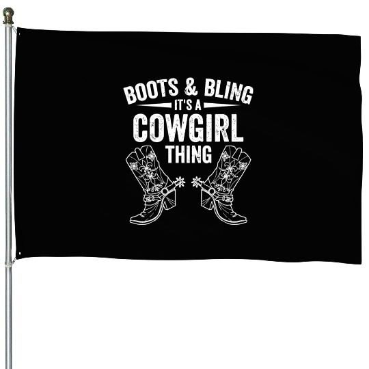 Funny Cowgirl Boots Bling Women Giftamerican pharo House Flags