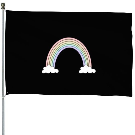 Pastel Rainbow Love House Flags