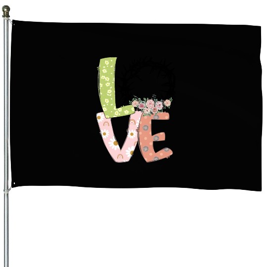 Love Easter Sublimation House Flags